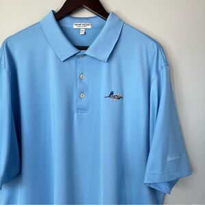 Peter Millar Mens XXL Summer Comfort Light Blue Polo Shirt Contentment Bluebird
